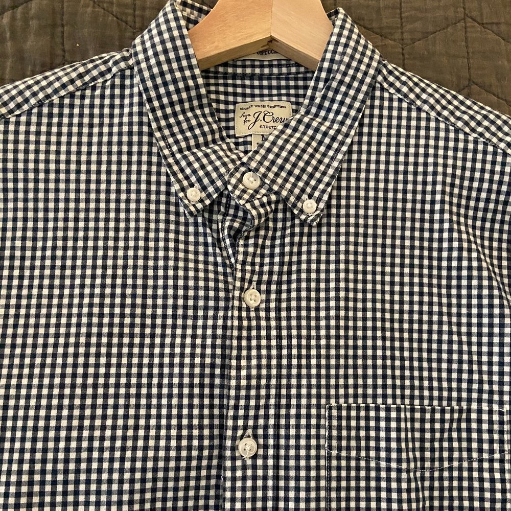 J.Crew Navy Gingham Button Down - image 2